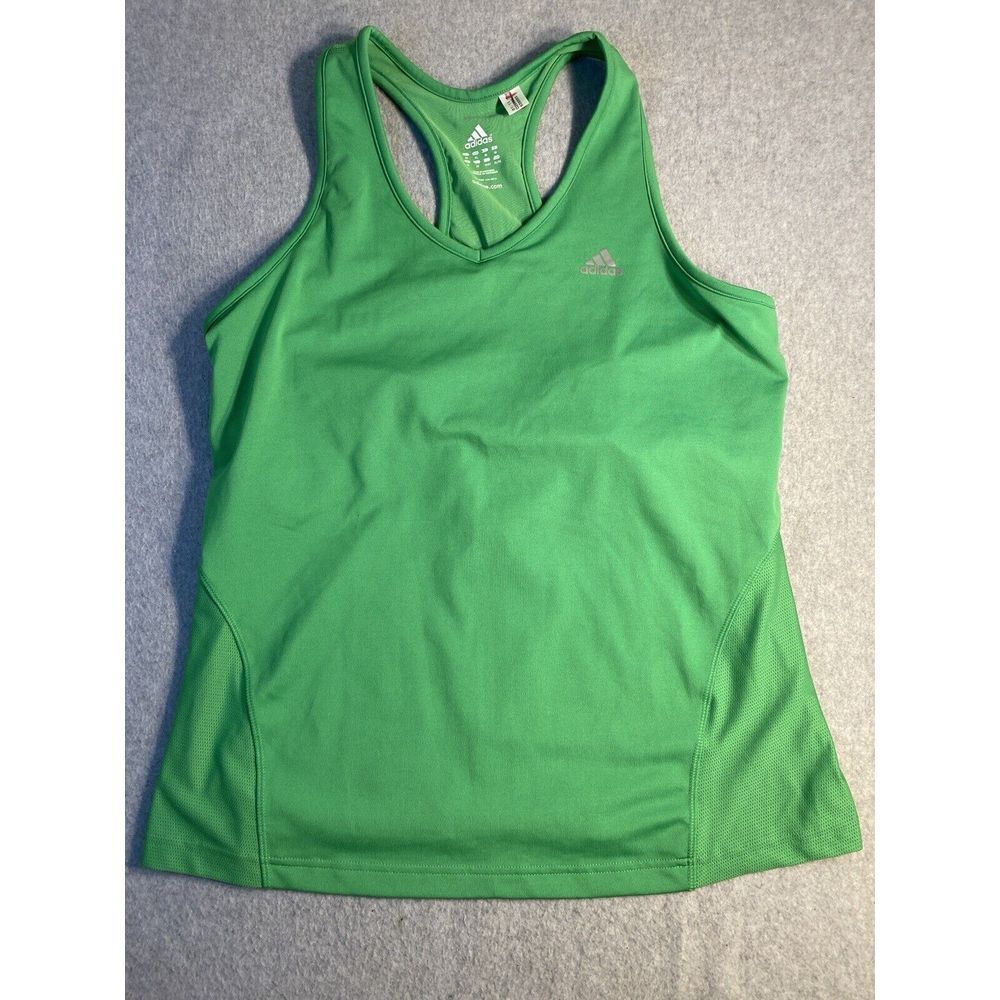 Adidas Tank Top Shirt Womens XL Green Performance Active Running Work Out *